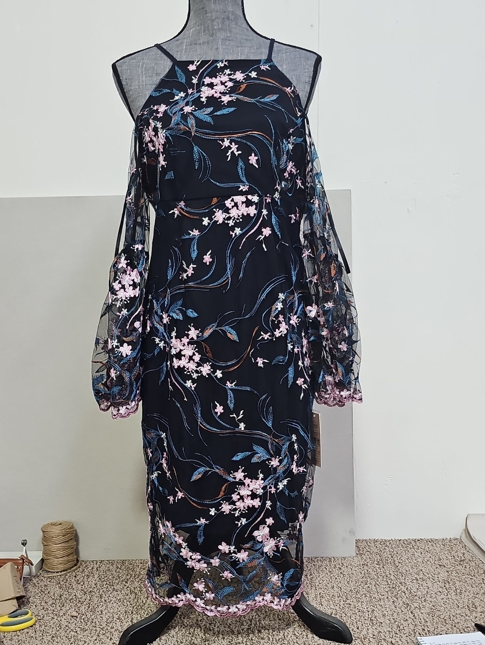 NANETTE LEPORE BLACK FLORAL COLD SHOULDER PARTY DRESS BFPM-06-209